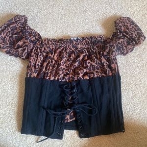 iamgia cheetah corset top